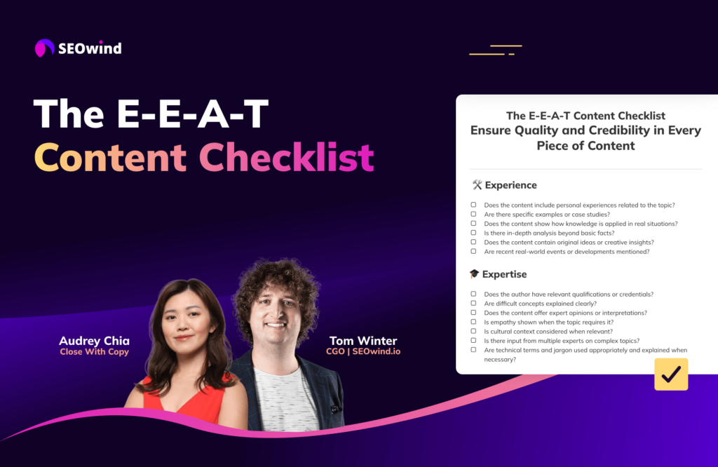 Die E-E-A-T Inhaltscheckliste